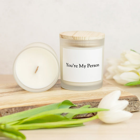 You're My Person - Candle Frosted Glass - Woodwick (Hand Poured 11 oz)