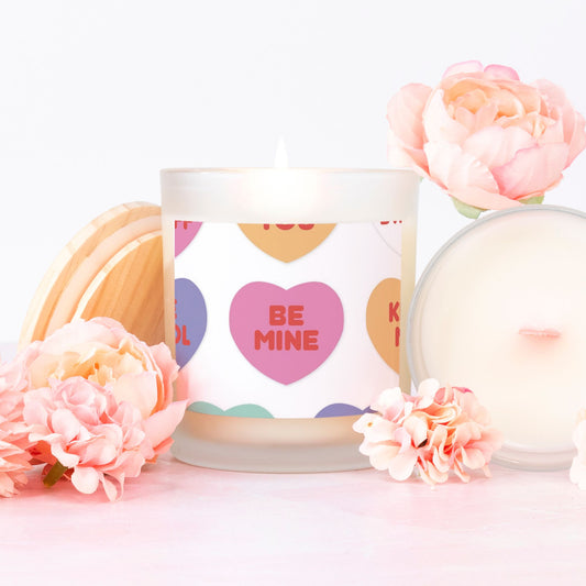 Sweetheart Candle Frosted (Pink Wick) Glass